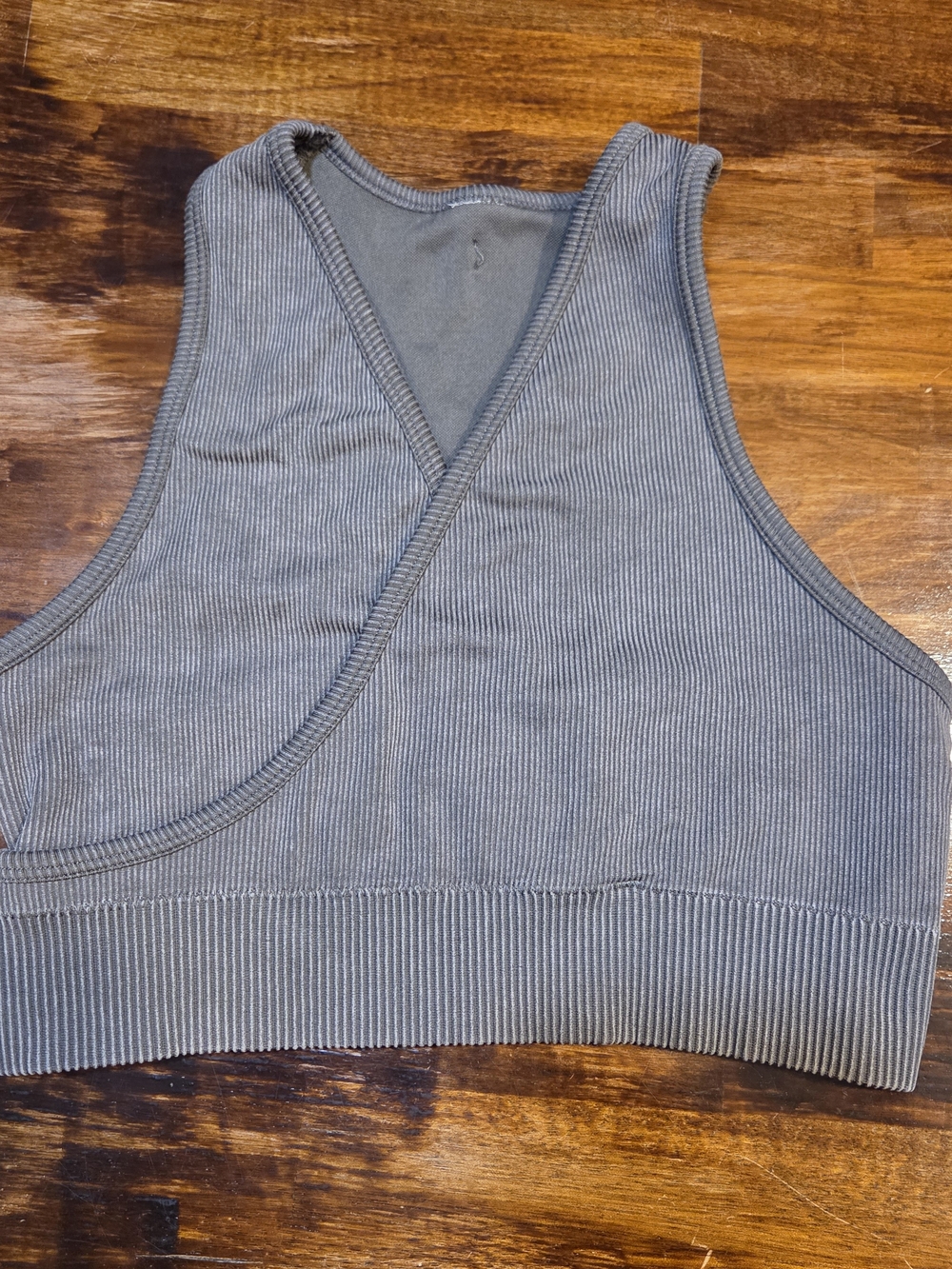 Fabletics Shelby Seamless Rib Bra II Brown Nylon  Womens Medium Athletic
